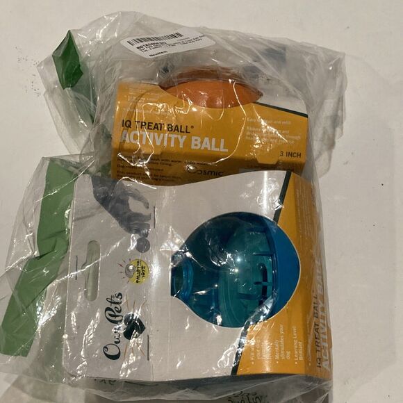 2x OurPets IQ TREAT BALL Interactive Smarter Problem Solving Dog Toy 3” Treat - Picture 1 of 9